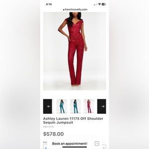 Brand new, never worn size 14 Ashley Lauren sequin jumpsuit.